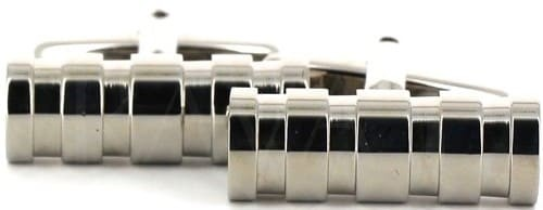 Boutons de Manchettes Cylindriques Rayées
