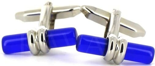 Boutons de Manchettes Cylindres Bleus