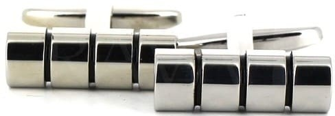 Boutons de Manchettes Cylindres à Triple Rayure