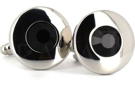 Boutons de Manchette circulaires noirs