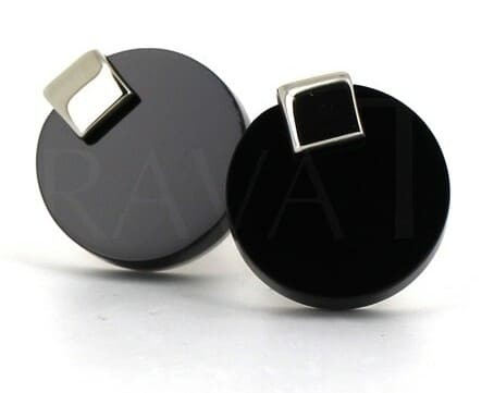 Boutons de Manchette Circulaires Noirs II