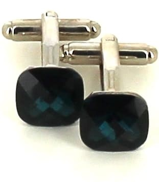 Boutons de Manchette en cristaux bleus