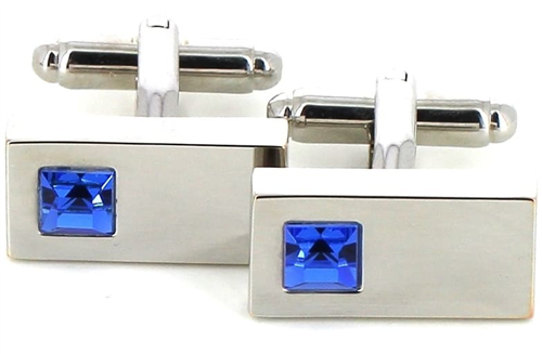 Boutons de Manchette en cristaux bleus