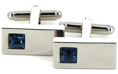 Boutons de Manchette en cristaux bleus