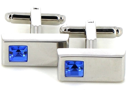 Boutons de Manchette Cristaux Bleus