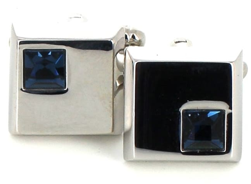 Boutons de Manchette Cristaux Bleus