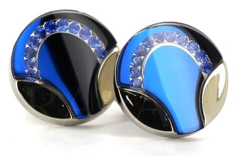 Boutons de Manchettes Cristaux Bleus IV