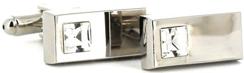 Boutons de Manchette Cristaux Blancs