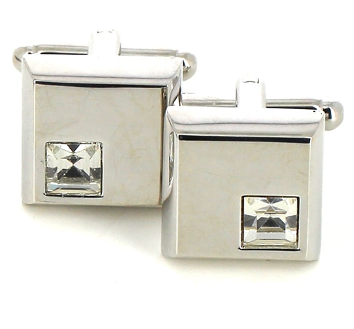 Boutons de Manchette en cristaux blancs
