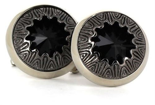 Boutons de Manchette Cristaux Circulaires II
