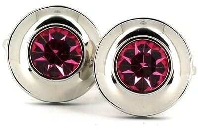 Boutons de Manchette en cristaux fuchsia