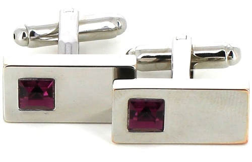 Boutons de Manchette en cristaux violets