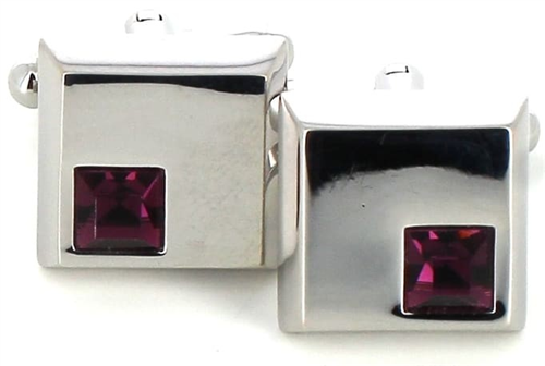 Boutons de Manchette en cristaux violets