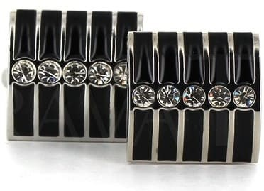 Boutons de Manchettes Cristaux Noirs III