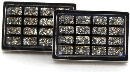 Boutons de Manchette Cristaux Noirs IV