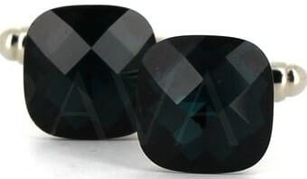 Boutons de Manchette en cristaux noirs V