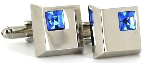 Boutons de Manchette en cristaux et pierres bleues II