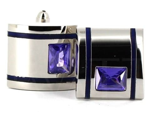Boutons de Manchette en cristaux violets