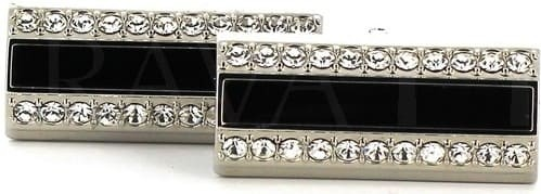 Boutons de Manchette en cristaux rectangulaires