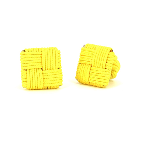Boutons de Manchette Carré Jaune