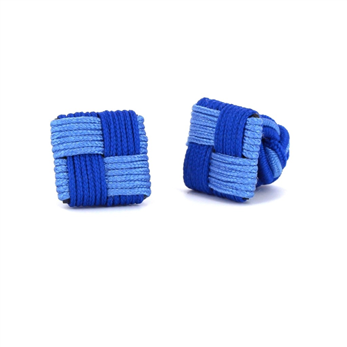 Boutons de Manchette carrés bleu marine et céleste