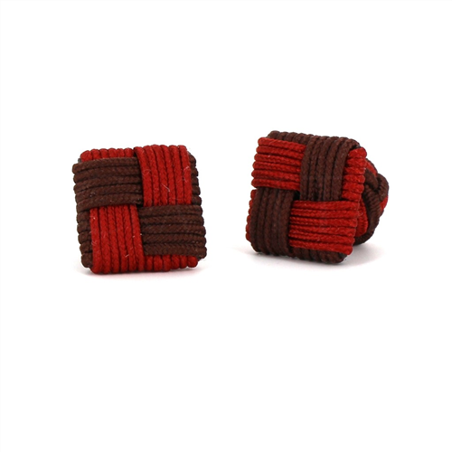 Boutons de Manchette Carré Chocolat et Acajou