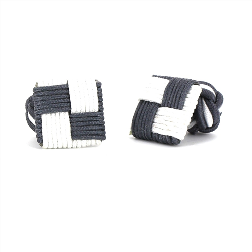 Boutons de Manchette carrés gris foncé et blanc