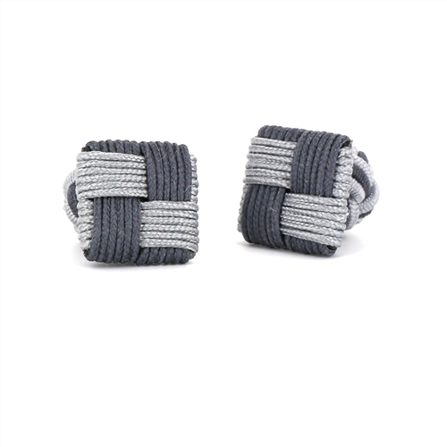 Boutons de Manchette carrés gris clair et foncé