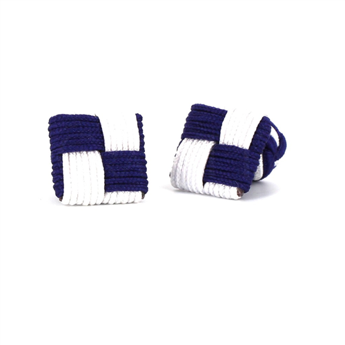 Boutons de Manchette carrés violet et blanc