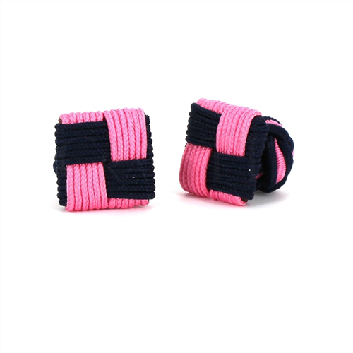 Boutons de Manchette carrés noir et rose