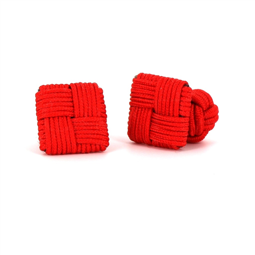 Boutons de Manchette Carré Rouge Écarlate