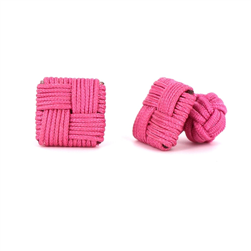 Boutons de Manchette carrés rose intense