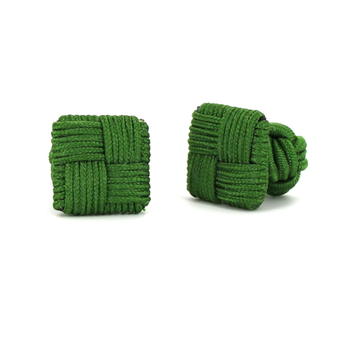 Boutons de Manchette Carré Vert Forêt