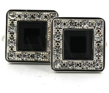 Boutons de Manchette carrés avec des diamants