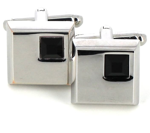 Boutons de Manchette carrés avec pierres