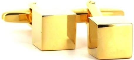 Boutons de Manchette Cubes Dorés