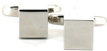 Boutons de Manchette Cubes Argent Lisses