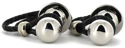 Boutons de Manchette Cordes Échiquier Noirs