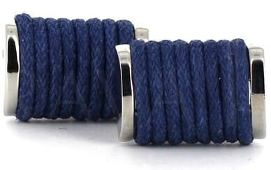 Boutons de Manchette Cordes Bleu Foncé