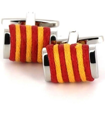 Boutons de Manchette Cordes Rouge et Jaune
