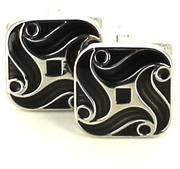 Boutons de Manchette Design Émaillé