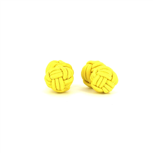 Boutons de Manchette Double Boule Jaune