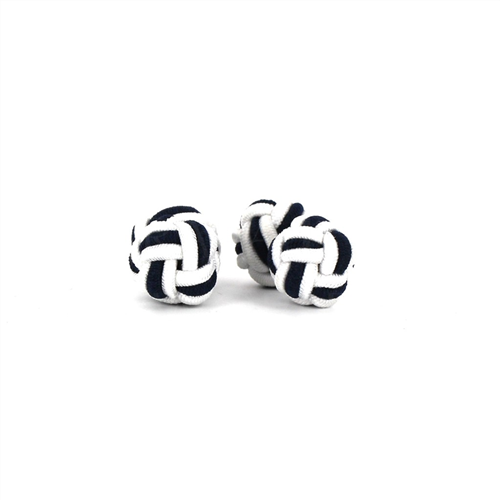 Boutons de Manchette Double Boule Blanc et Noir
