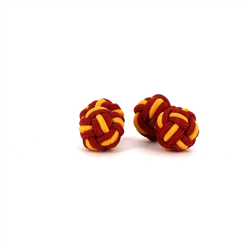 Boutons de Manchette Double Boule Acajou et Ambre