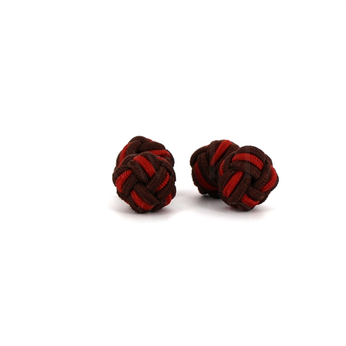 Boutons de Manchette Double Boule Chocolat et Acajou