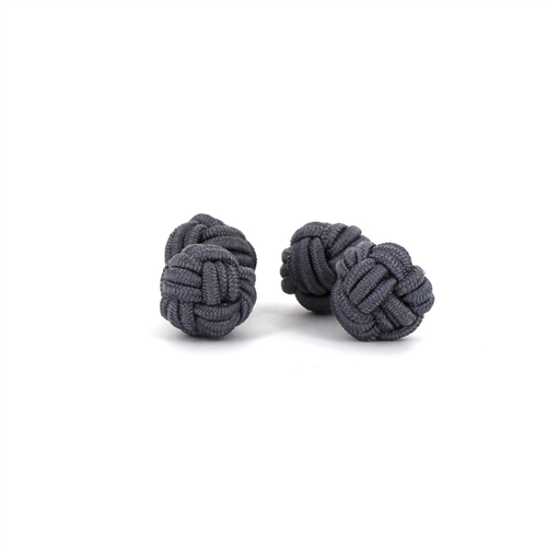 Boutons de Manchette Double Boule Gris Foncé