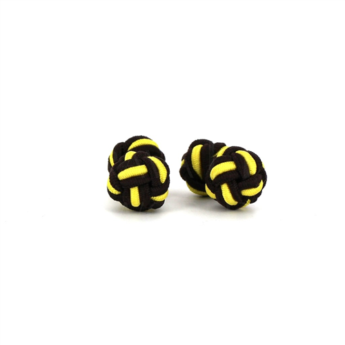 Boutons de Manchettes Double Balle Marron et Jaune