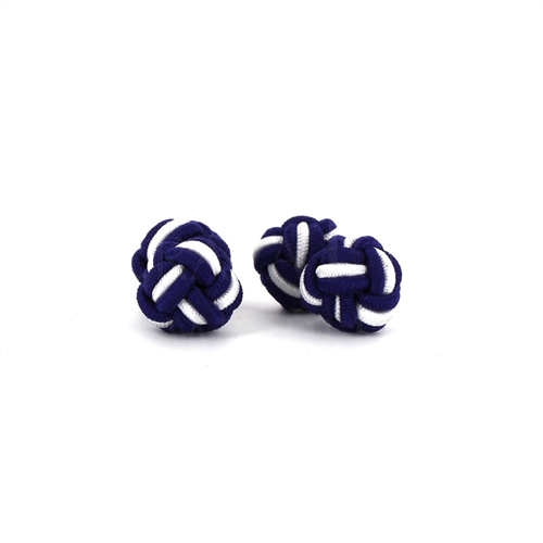 Boutons de Manchettes Double Boule Violet et Blanc