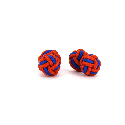 Boutons de Manchettes Double Boule Orange et Bleu