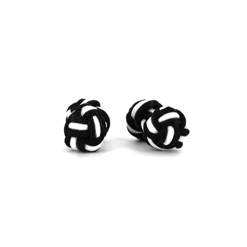 Boutons de Manchette Double Boule Noir et Blanc